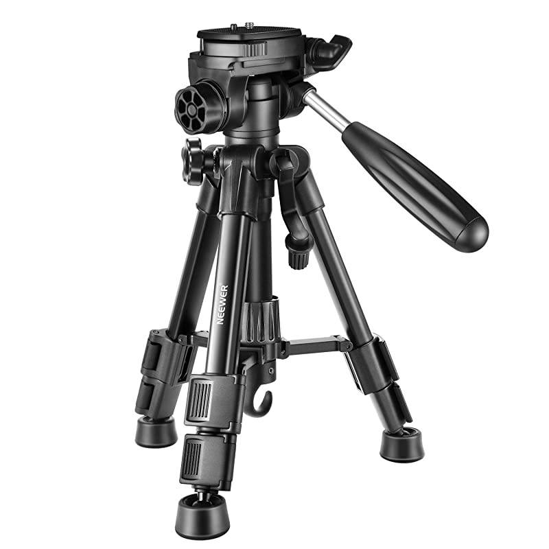 Mini Travel Tabletop Camera Tripod 24 inches62 centimeters Portable Aluminum with 3Way Swivel Pan Head for DSLR CameraSmartphonesDV Video up to 66 pounds3 Kilograms T210