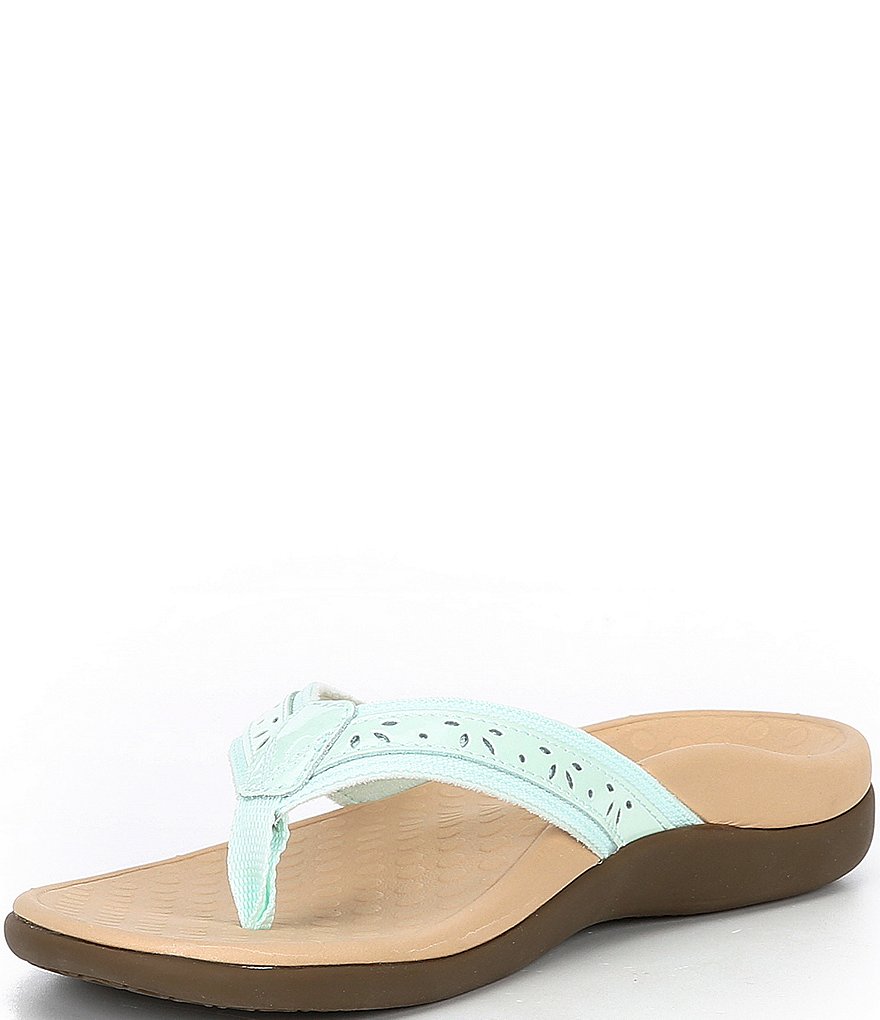 Vionic Casandra Perforated Leather Thong Sandals
