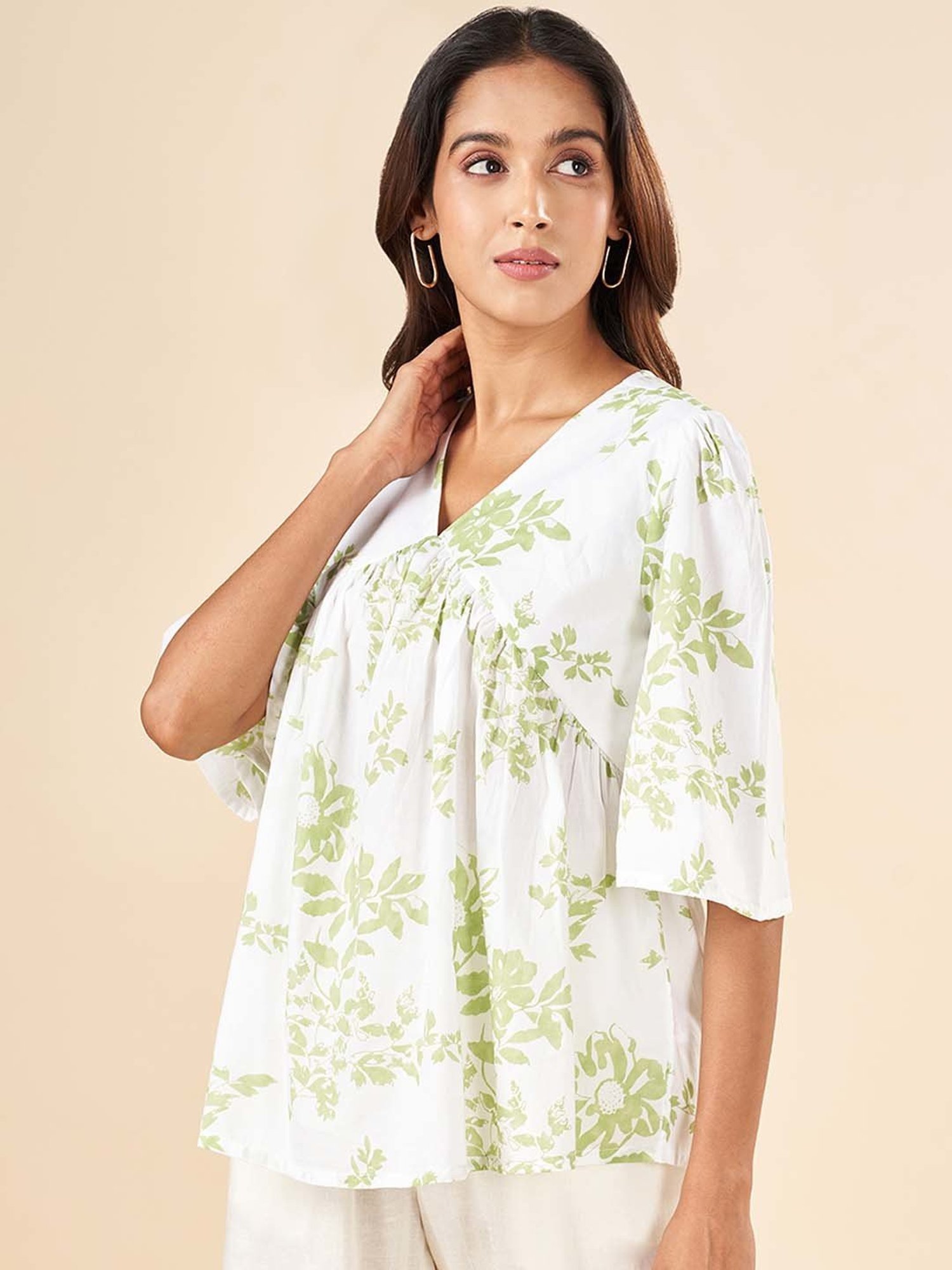 Akkriti by Pantaloons Green Printed Top