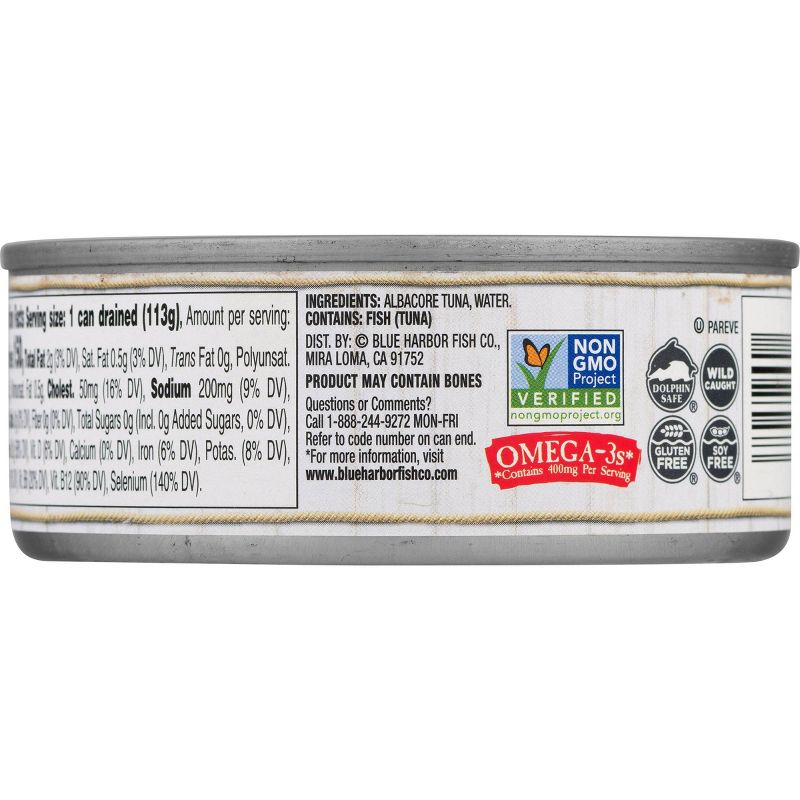 Blue Harbor Solid Albacore Tuna in Water No Salt Added - 4.6oz