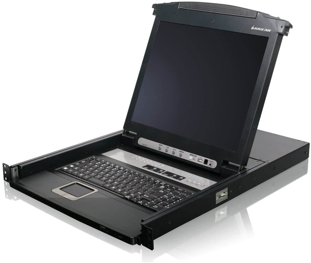 IOGEAR Rackmount 16-Port KVM Switch Console with 17-inch TFT LCD Active Matrix Monitor, Keyboard and Touchpad with 1 USB Cable