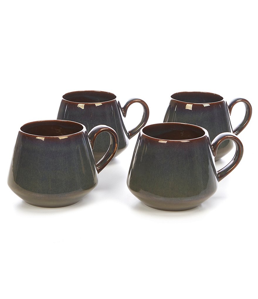 Noble Excellence Aurora Collection Glazed Mugs, Set of 4