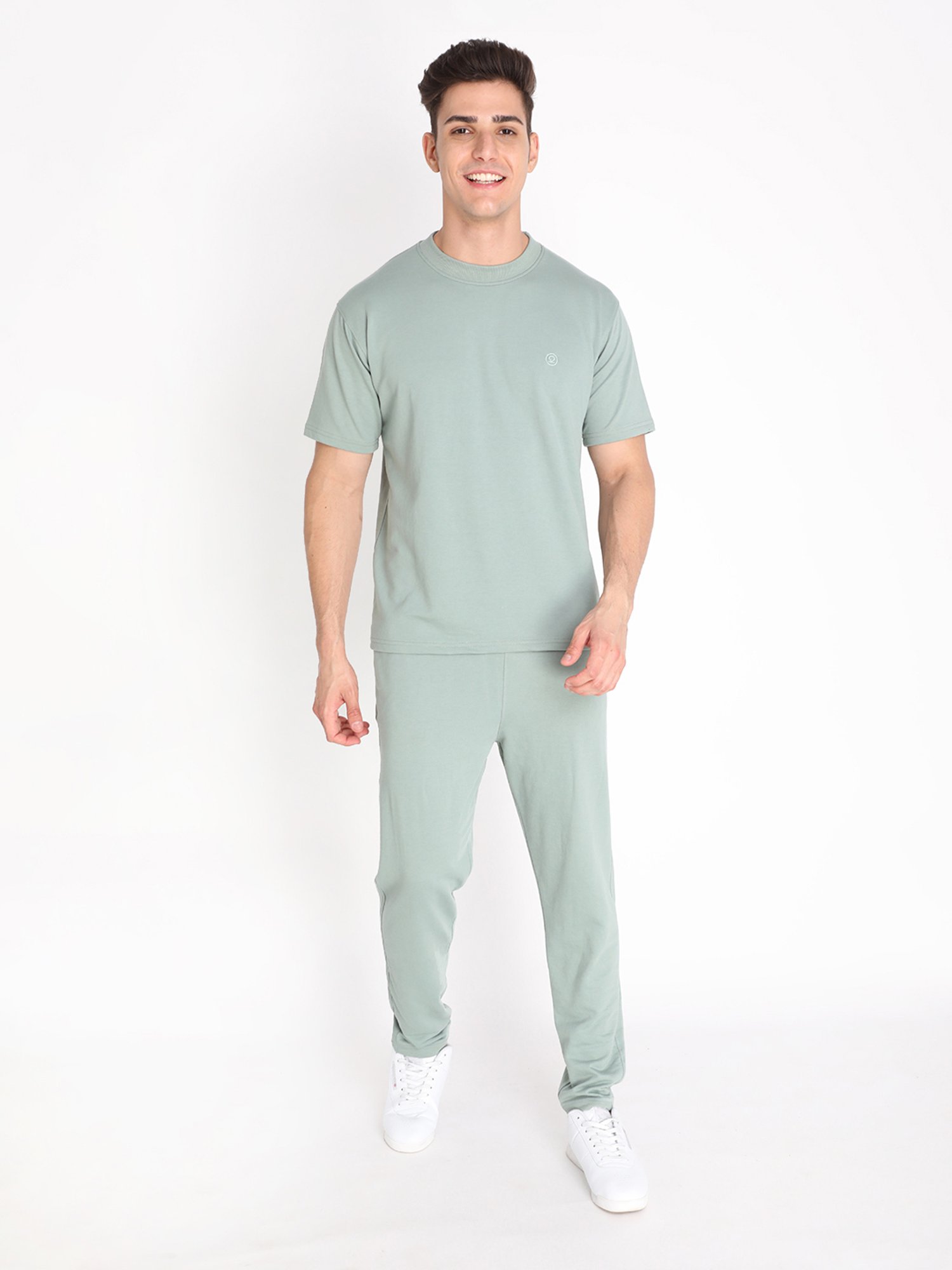 Chkokko Pastel Green Regular Fit Trackpants