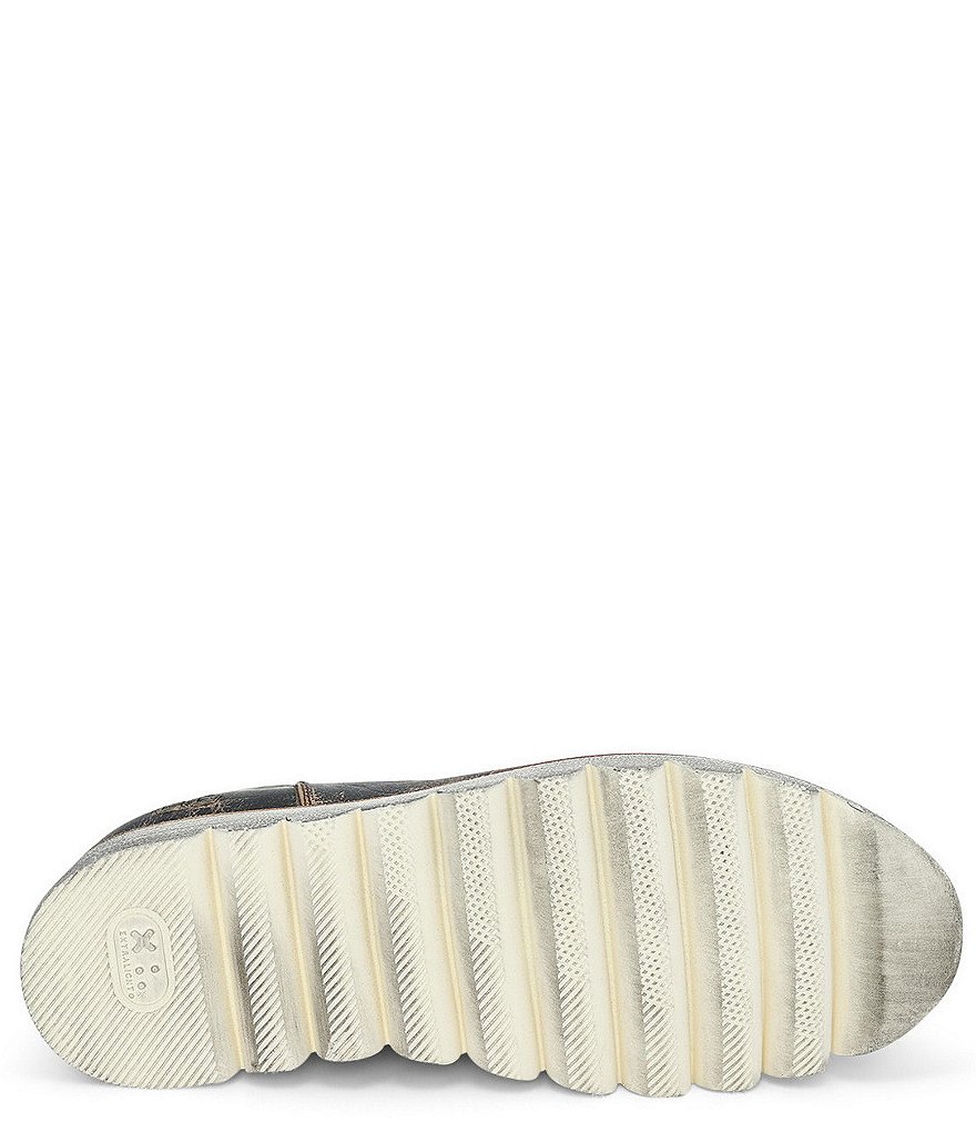 Bed Stu Lydyi Distressed Leather Scalloped Sole Wedge Booties