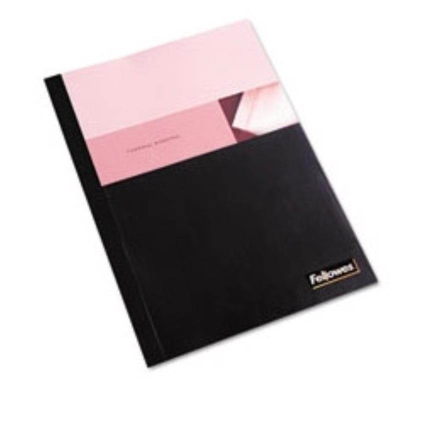 FELLOWES CLEAR/BLK THRML 10PK 1/8" BIND COVERS