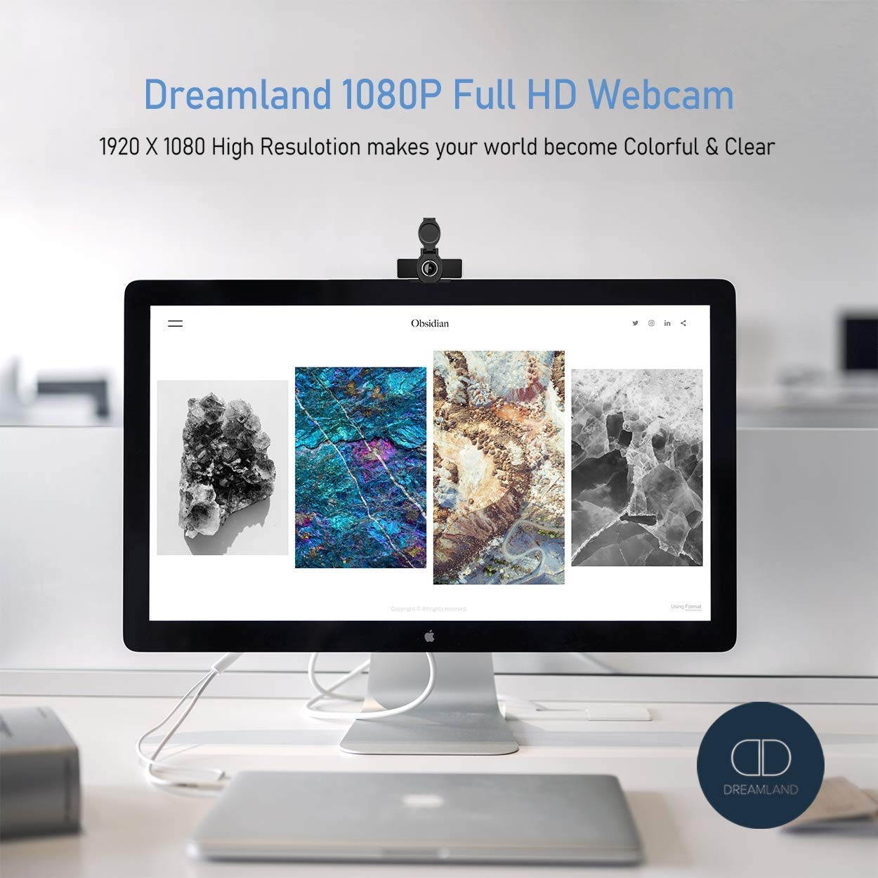 1080P Full HD Webcam with Privacy Cover | Built-in Microphone | USB Plug, Driver Free | Auto Focus & Light Correction | for PC/Mac/Laptop/MacBook/Xbox