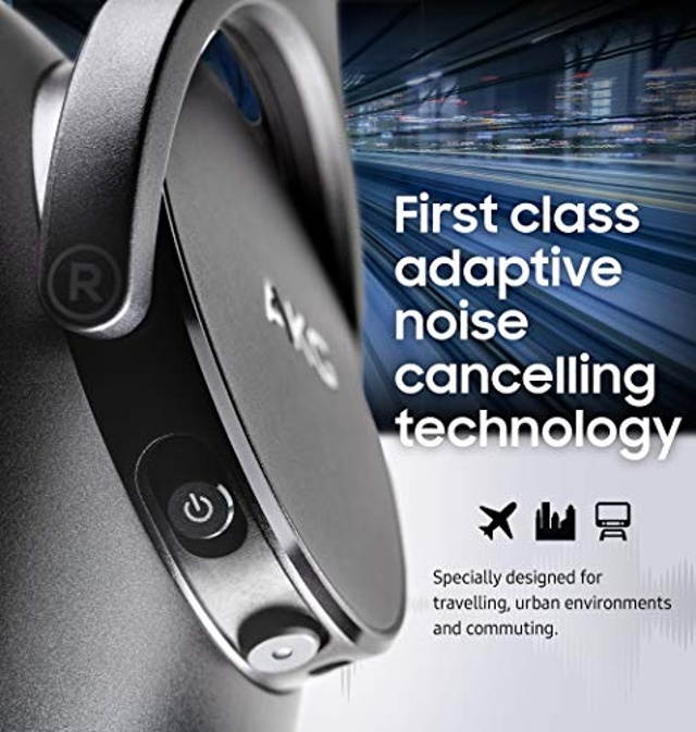 AKG (A Samsung Brand) N700NC M2 Over-Ear Foldable Wireless Headphones, Active Noise Cancelling Headphones - Black (US Version), 2.6, Model:GP-N700HAHCIWA