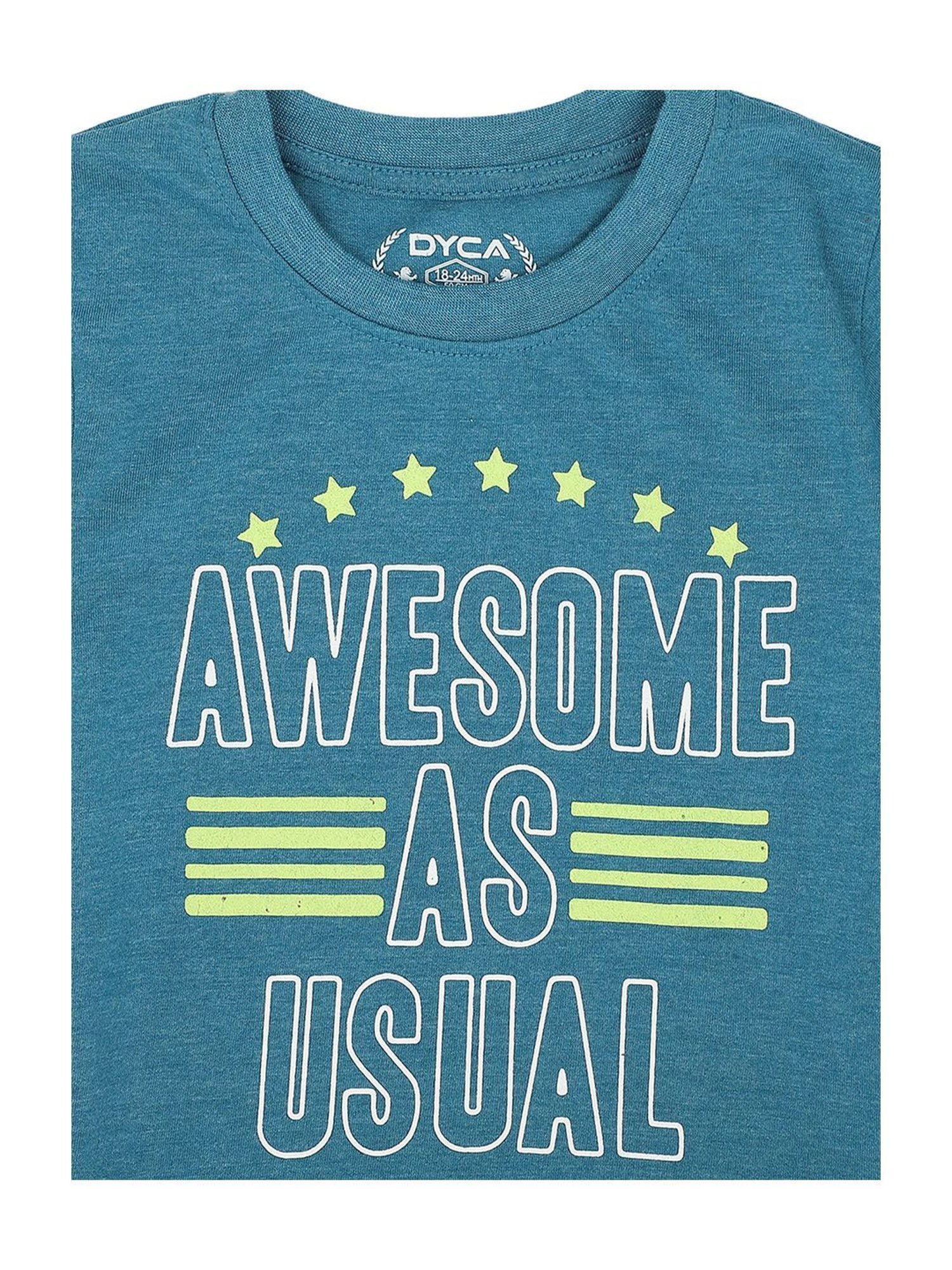 Dyca Boys Blue & Black Printed T-Shirt (Pack Of 2)