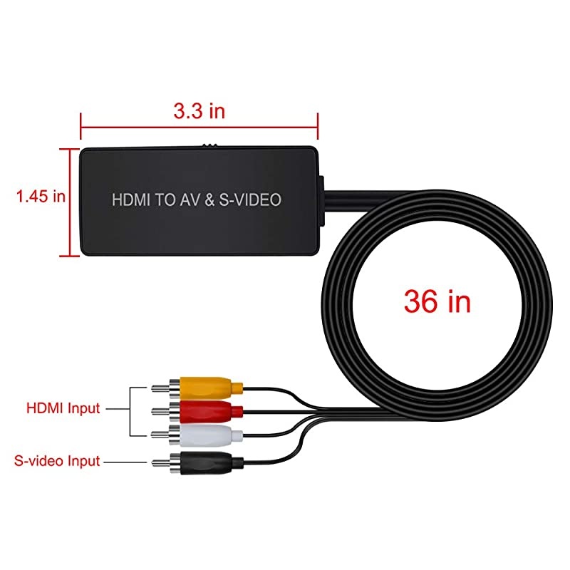 to SVideo Converter to RCA Adapter R/L Audio Video Converter Adapter Support 1080P Compatible PS3/PS4, Xbox, Fire Stick, Roku, Blu-Ray Player, VHS, VCR, DVD, STB, Camera etc.