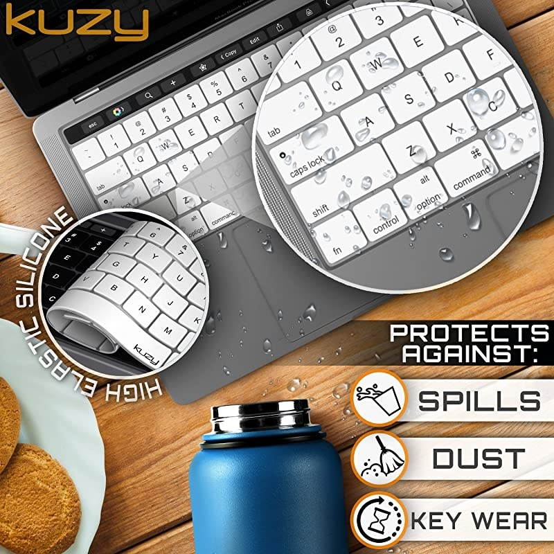 Compatible with MacBook Pro Keyboard Cover with Touch Bar for 13 and 15 inch 2019 2018 2017 2016 (Apple Model A2159, A1989, A1990, A1706, A1707) Silicone Skin Protector, Baby Pink