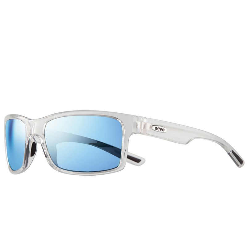 Revo Crawler S RE 1027 09 BL Unisex Rectangle Polarized Sunglasses Clear Crystal 59mm