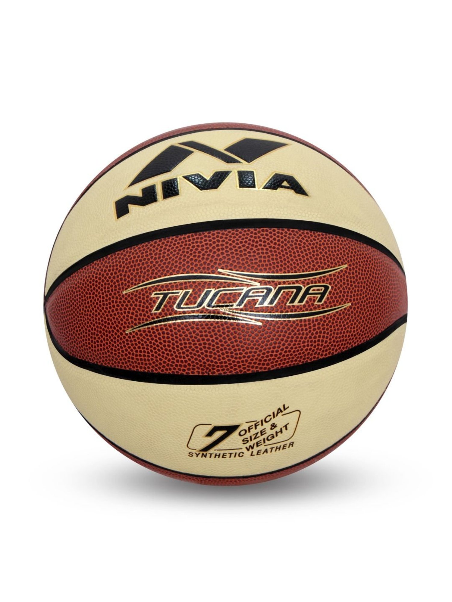 Nivia Tucana Brown & Beige Basketball (Size-6)