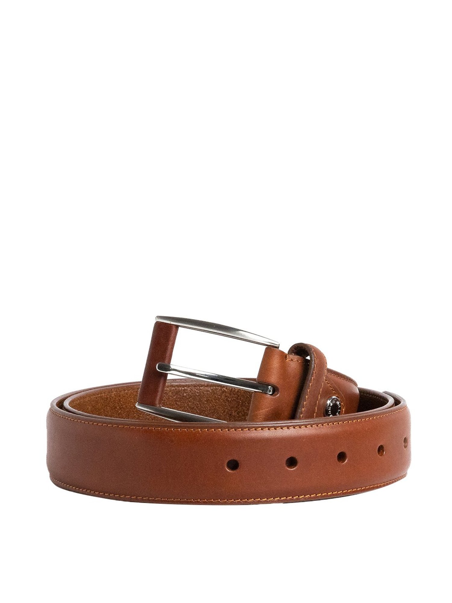 James Aston Brown Leather Waist Belt for Men