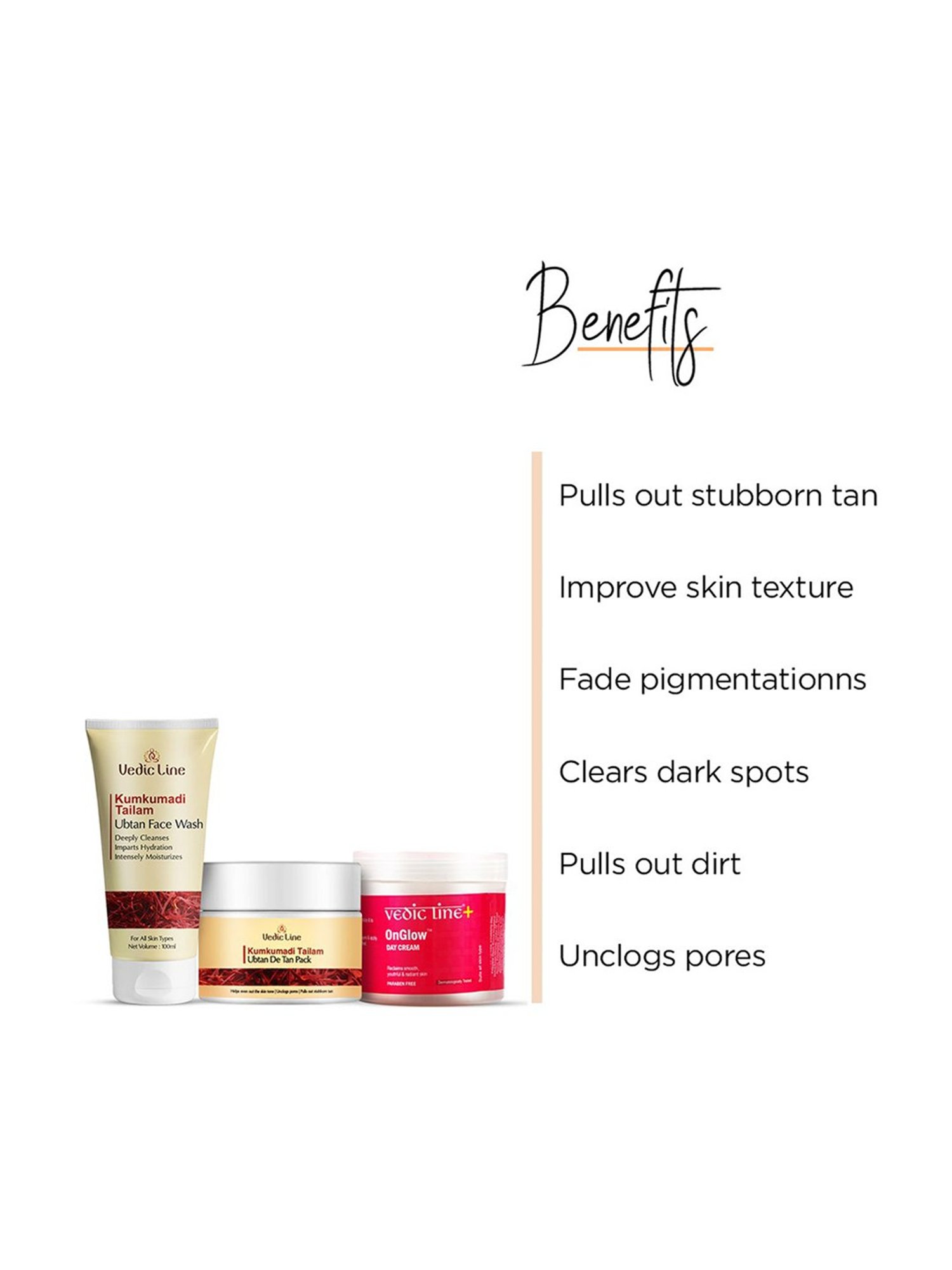 VEDIC LINE Kumkumadi Tailam De Tan Kit