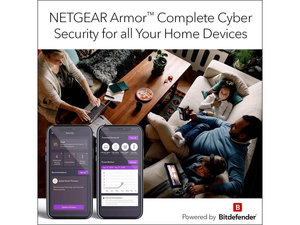 NETGEAR Nighthawk X6 Smart Wi-Fi Router (R8000) - AC3200 Tri-band Wireless Speed (Up to 3200 Mbps) | Up to 3500 Sq Ft Coverage & 50 Devices | 4 x 1G Ethernet and 2 USB ports | Armor Security