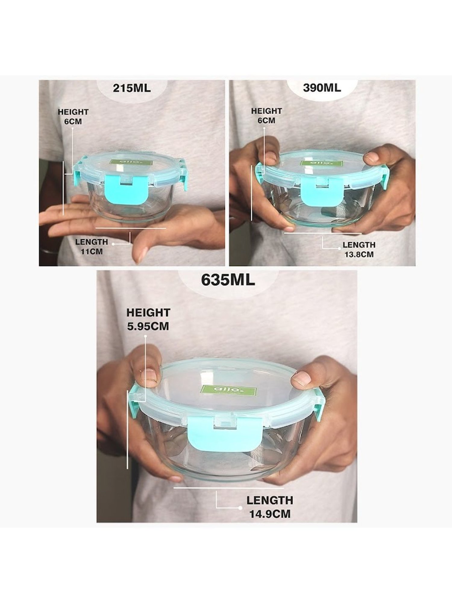 Borosilicate Glass Containers with Lids Microwave Safe Container for Glass Food Storage Containers