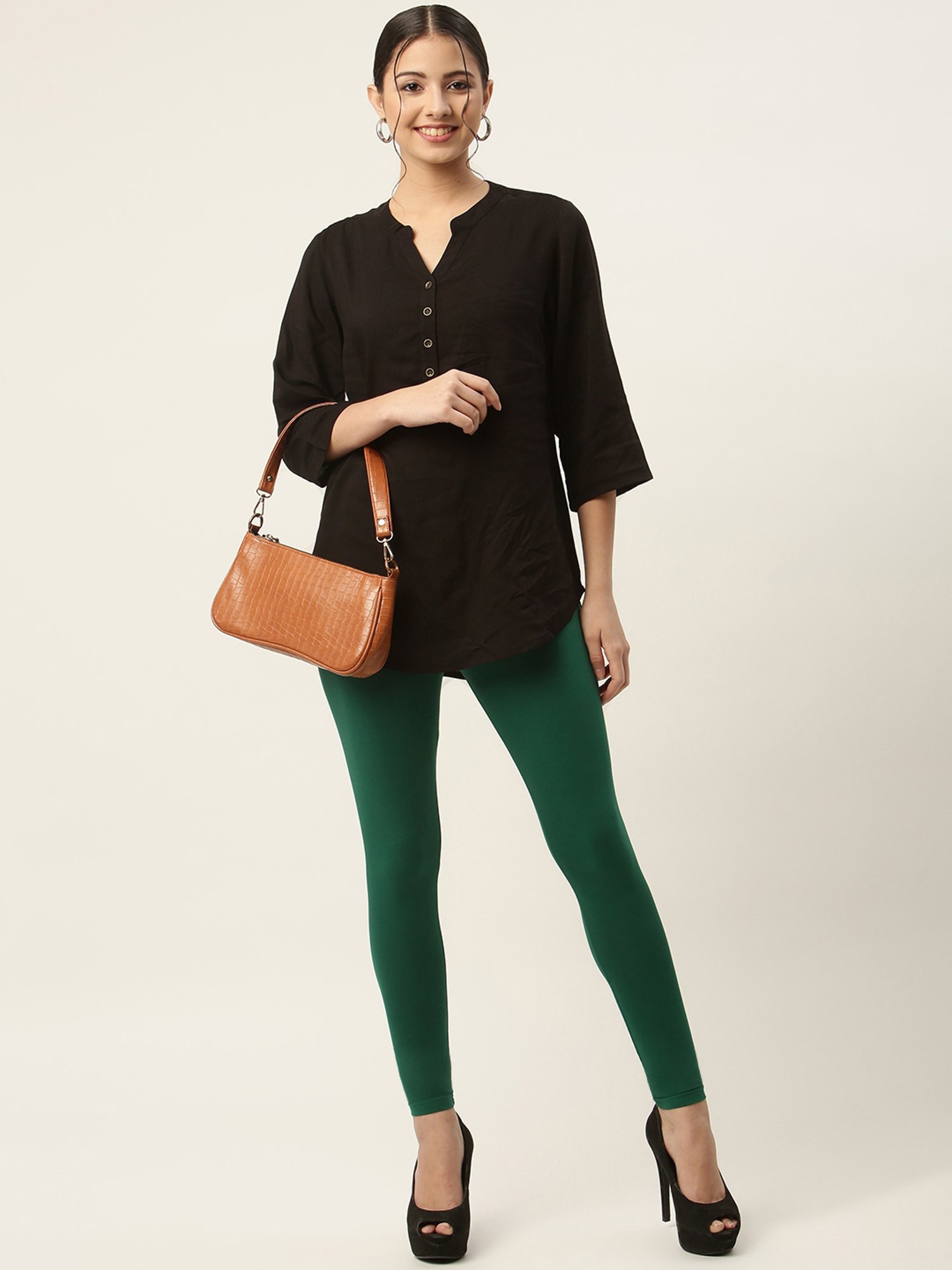 Ms.Lingies Green Cotton Leggings