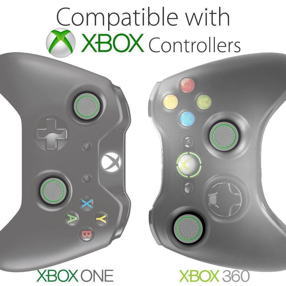 fosmon [set of 8] analog stick joystick controller performance thumb grips for ps4 | ps3 | xbox one, one x, one s, 360 | wii u