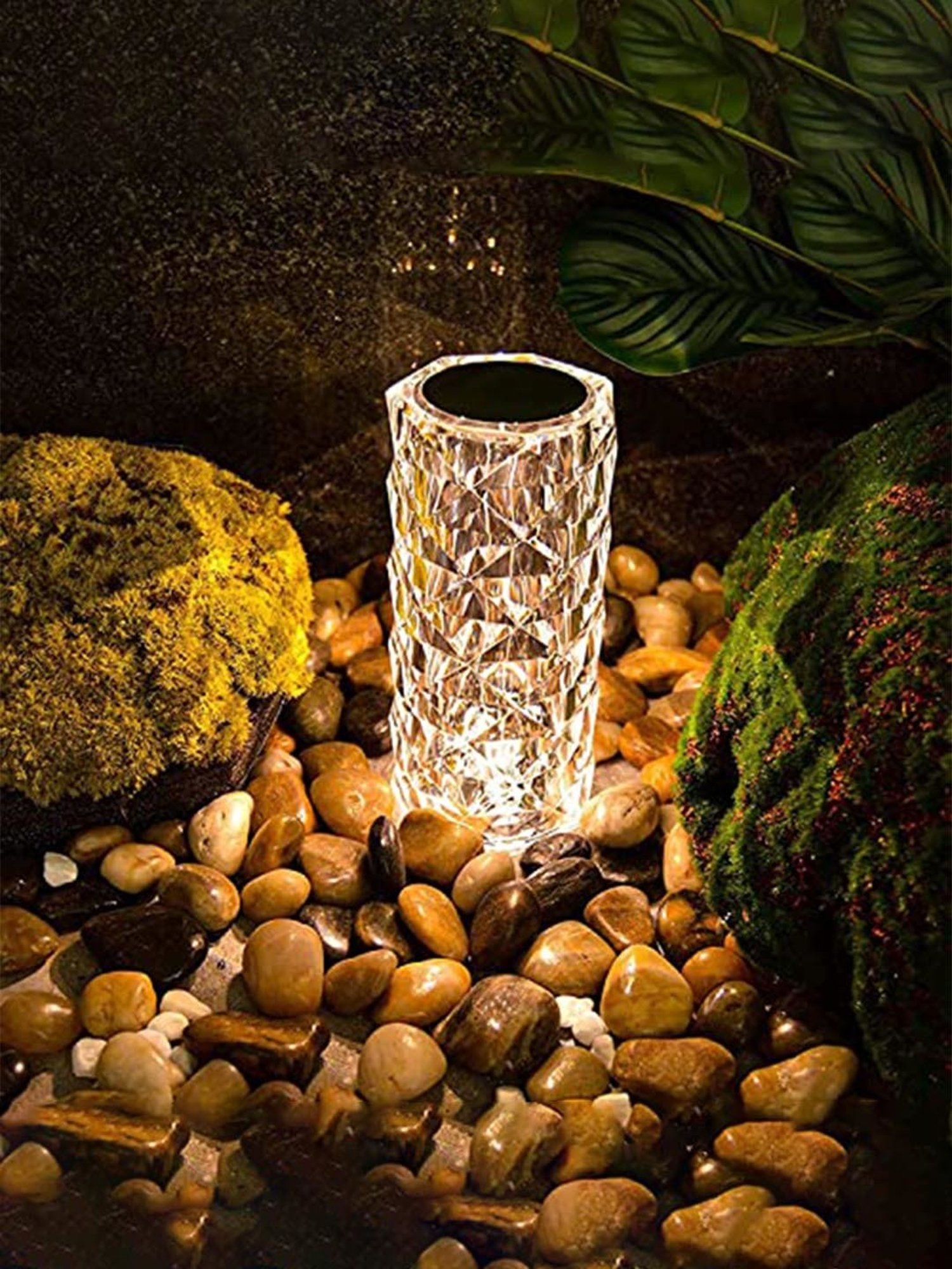 Xergy Crystal Table Lamp 3 Color Changing Diamond Light with Touch Control for Living Room Bedroom