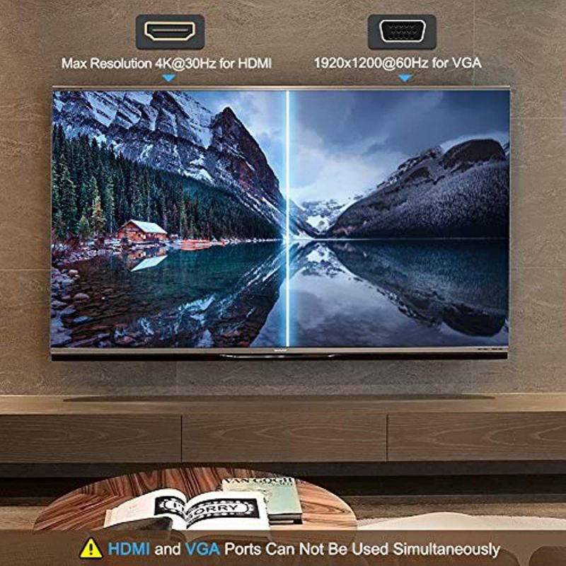 9 in 1 USB C Hub, CableCreation USB Type C to HDMI+VGA Dual Display, Ethernet, 2 USB 3.0, SD/Micro SD Slot, USB C and 100W PD Dock Thunderbolt 3 Compatible, for MacBook Pro/Air, Dell XPS and More