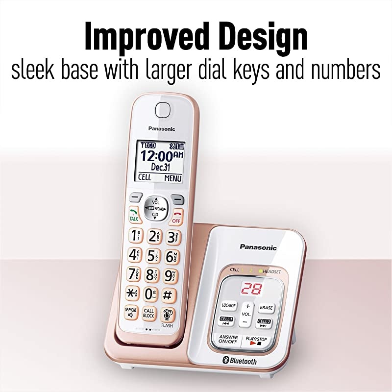 KXTGD562G Link2Cell Bluetooth Cordless Phone with Voice Assist and Answering Machine 2 Handsets Renewed