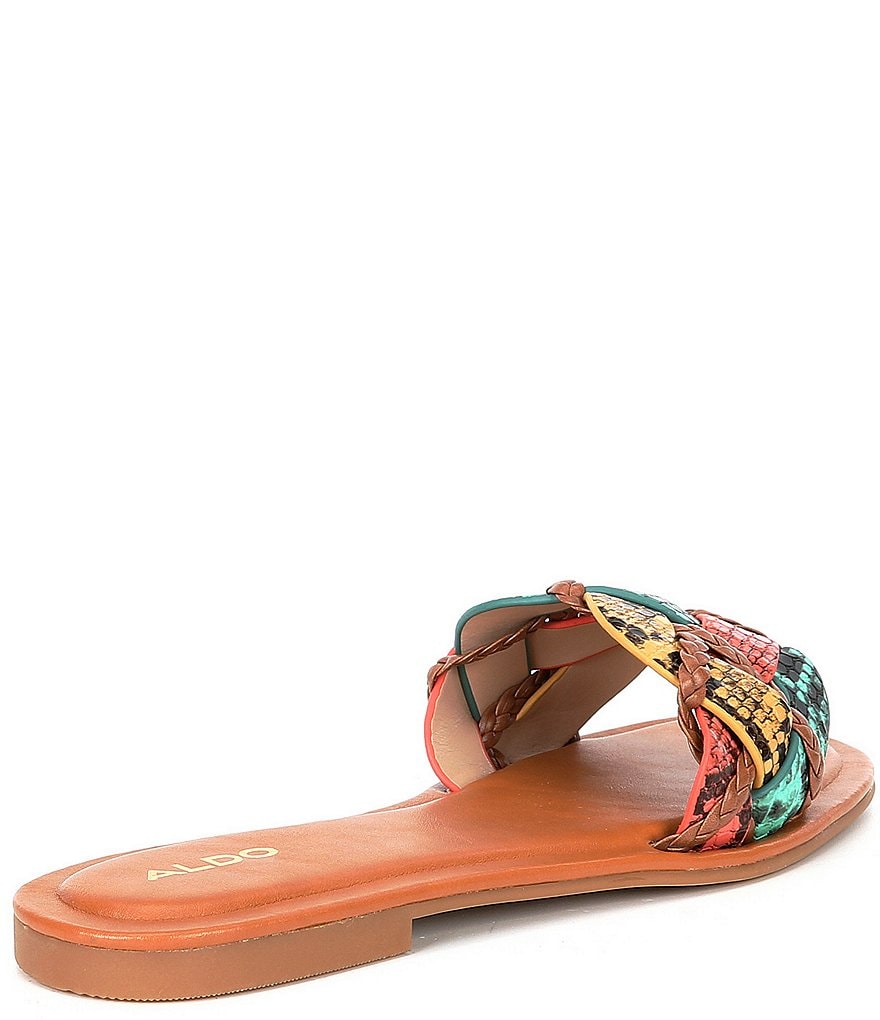 ALDO Lothelalian Braided Snake Print Flat Sandals