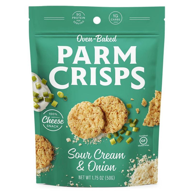 ParmCrisps Oven Baked Gluten Free Sour Cream & Onion 100% Cheese Crackers - 1.75oz