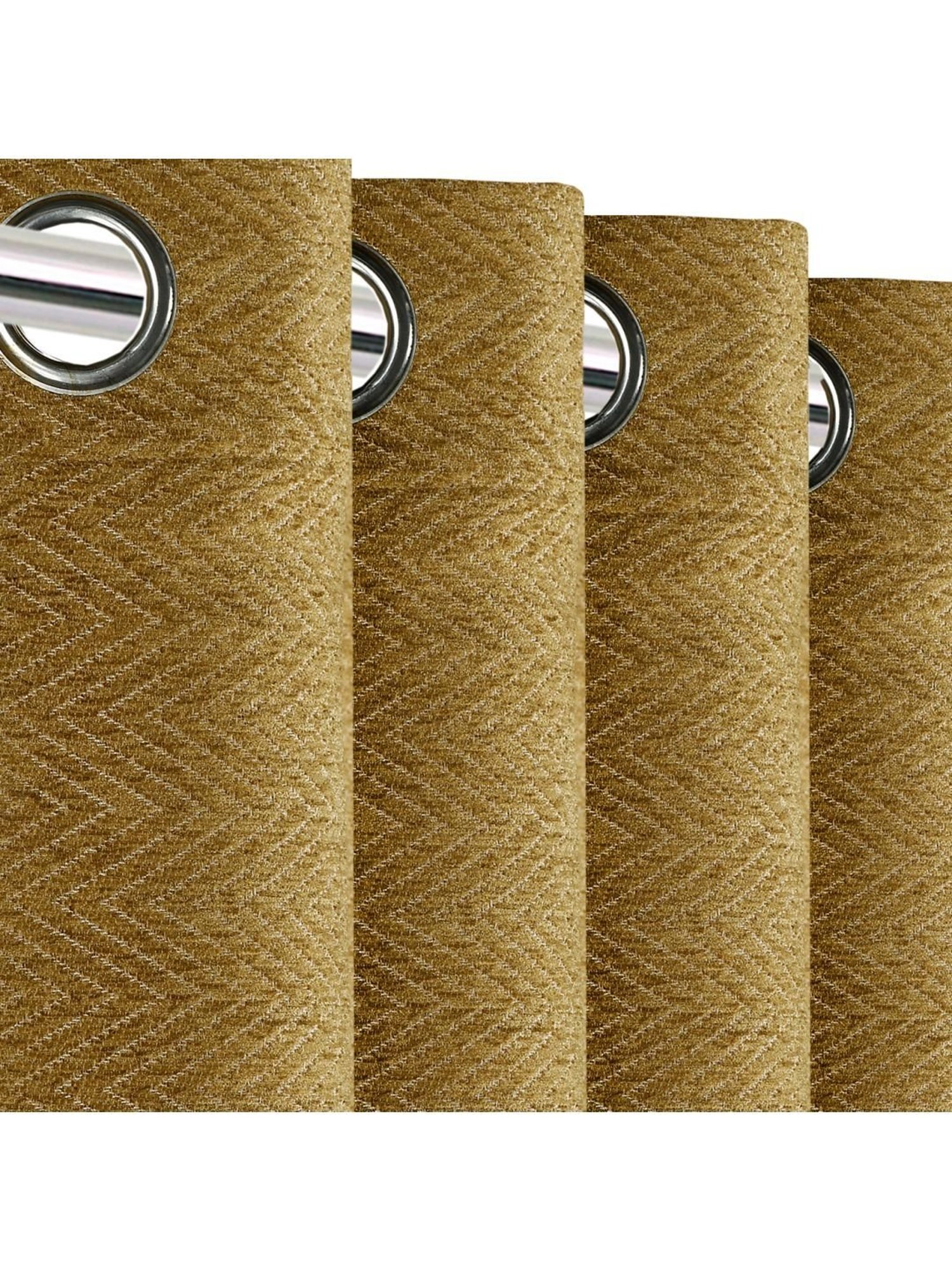 Saral Home Gold Chenille Grommet Long Door Curtains Set of - 2