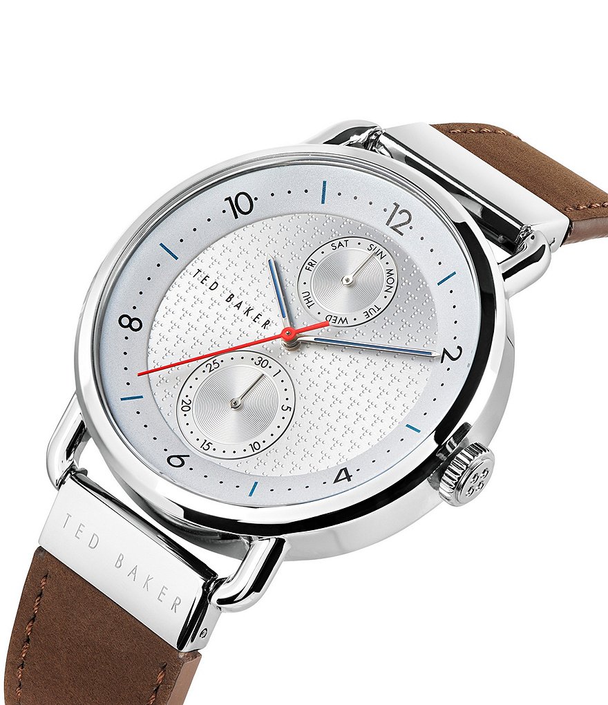 Ted Baker London Men's Brixam Multifunction Leather Watch
