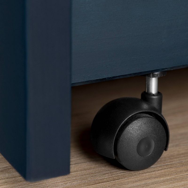 Twin Asten Bunk Beds and Rolling Drawers Set  Navy Blue  - South Shore