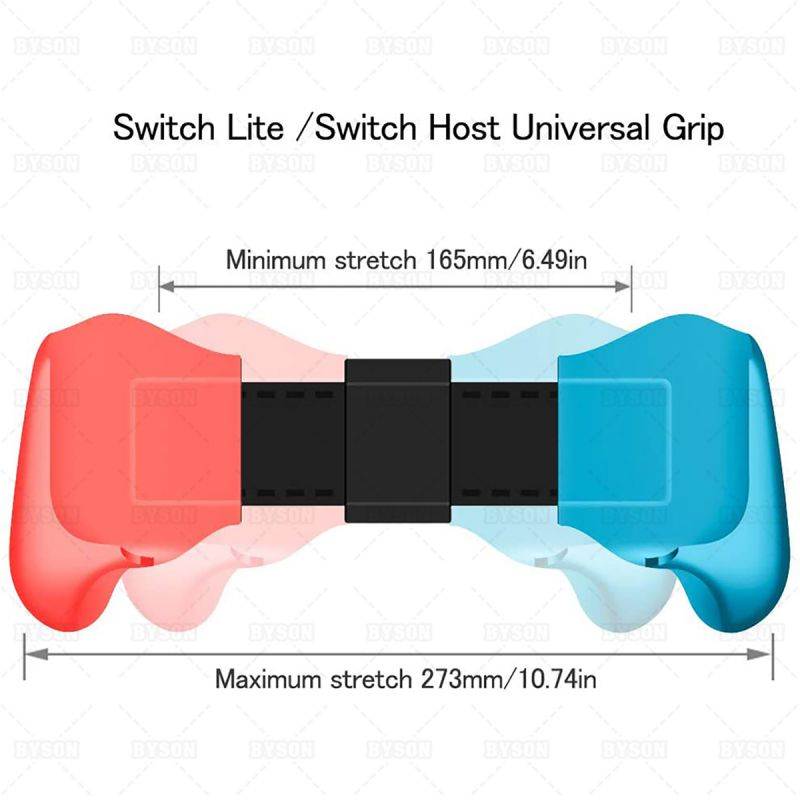 Grip Case for Nintendo Switch Lite 2019, Comfortable & Ergonomic NS Mini Non-Slip Handle Stretchable with Stand Brace Compatible Nintend Switch/Switch Lite Handgrip Accessories (Red Blue)