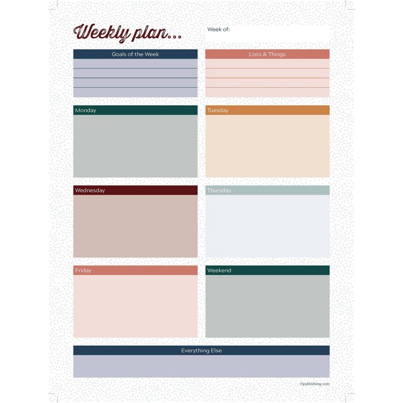 Undated Planning Pad 9" x 12" Weekly Boho - The Time Factory