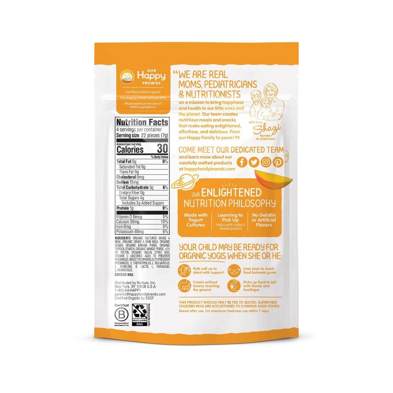 HappyBaby Organic Yogis Banana & Mango Freeze-Dried Yogurt & Fruit Baby Snacks  - 1oz