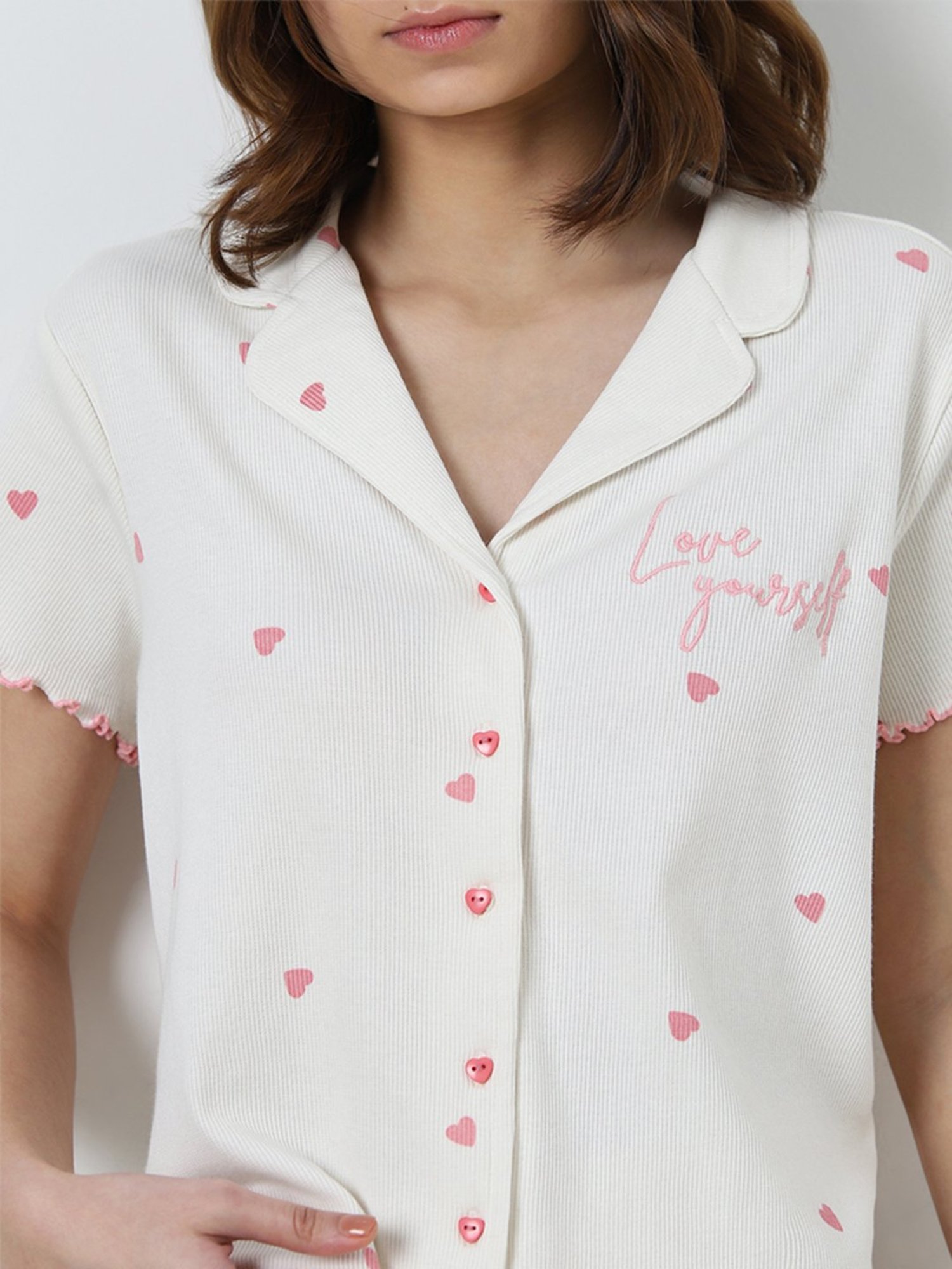 Superstar by Westside Off-White Printed Cotton Blend Shirt