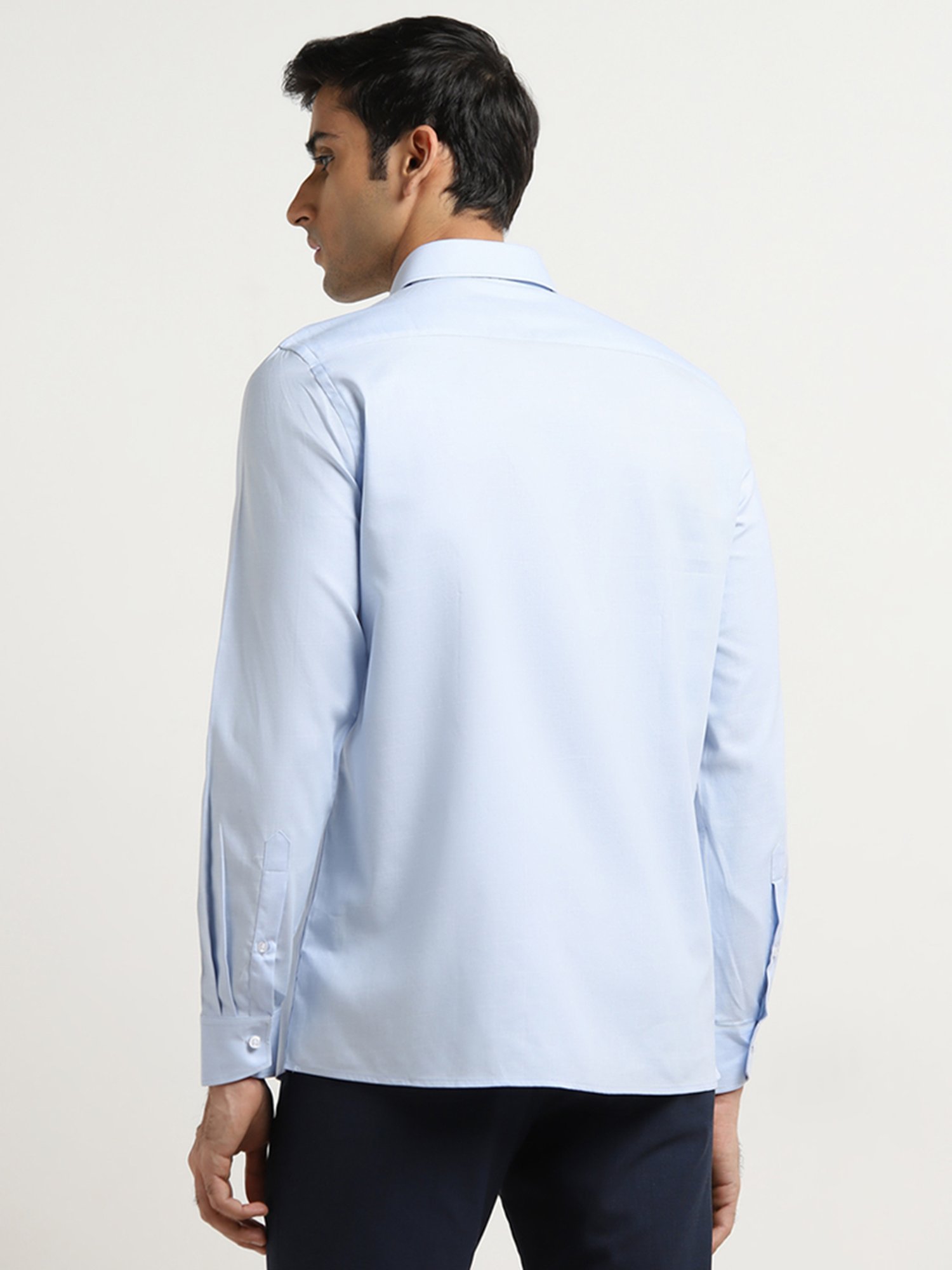 WES Formals by Westside Blue Checks Design Slim-Fit Cotton Shirt