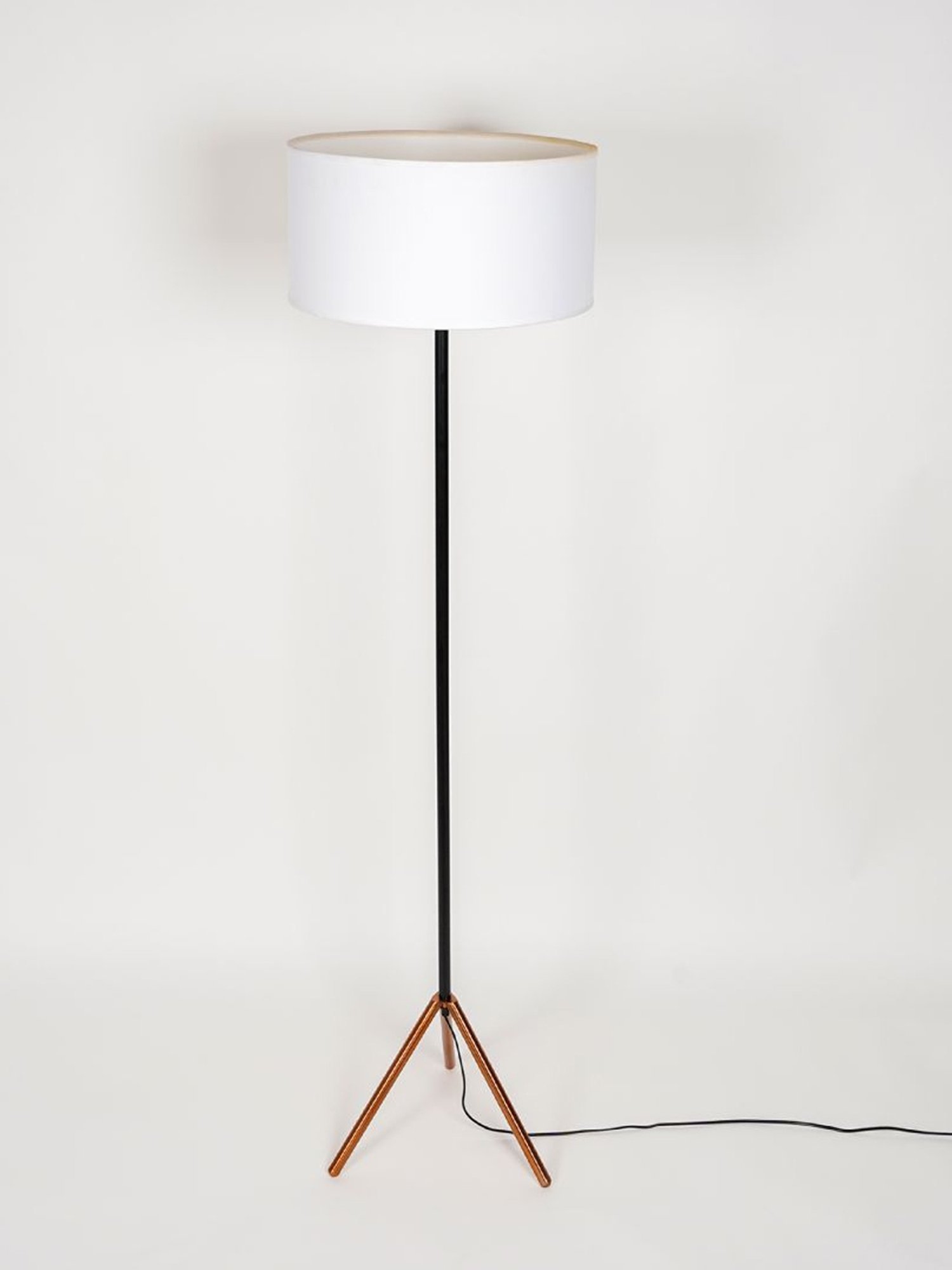 Kapoor Lamp Shades Black & White Metal Mizuko Cotton Shade Floor Lamp