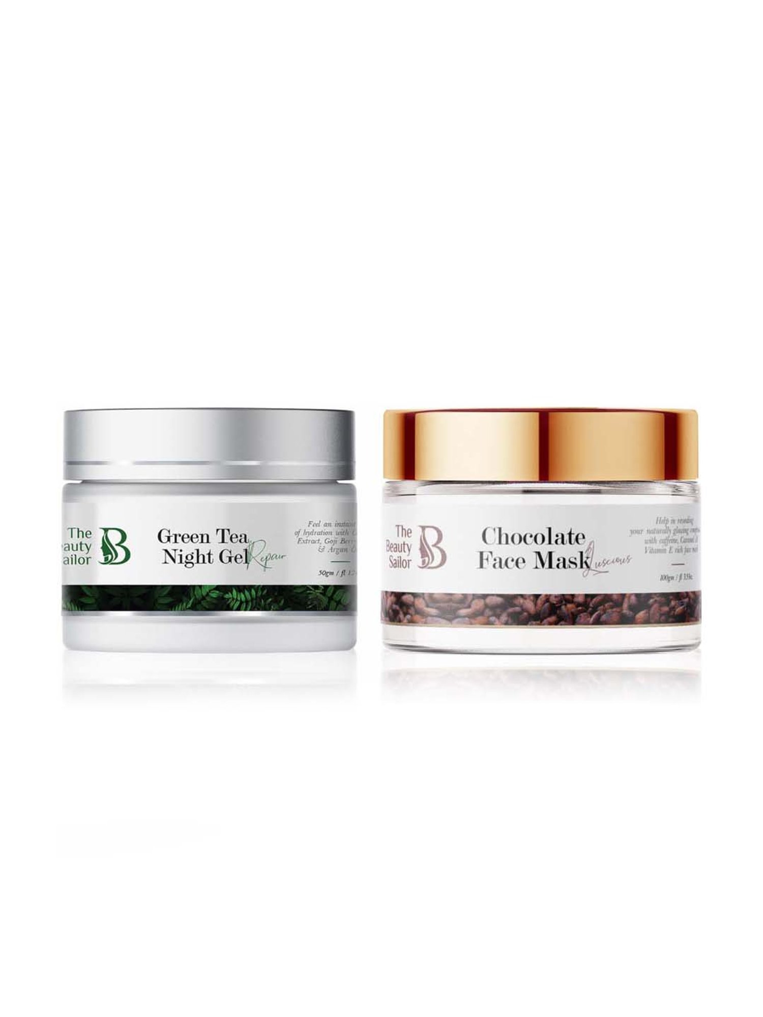 The Beauty Sailor Green Tea Night Gel Cream & Chocolate Face Mask
