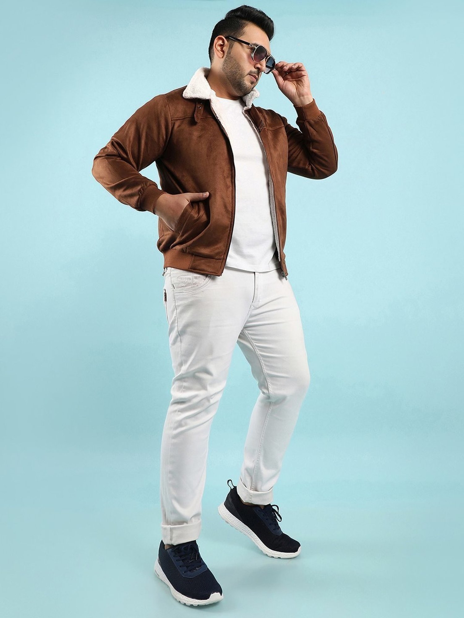 Instafab Plus Brown Regular fit Plus Size Jacket