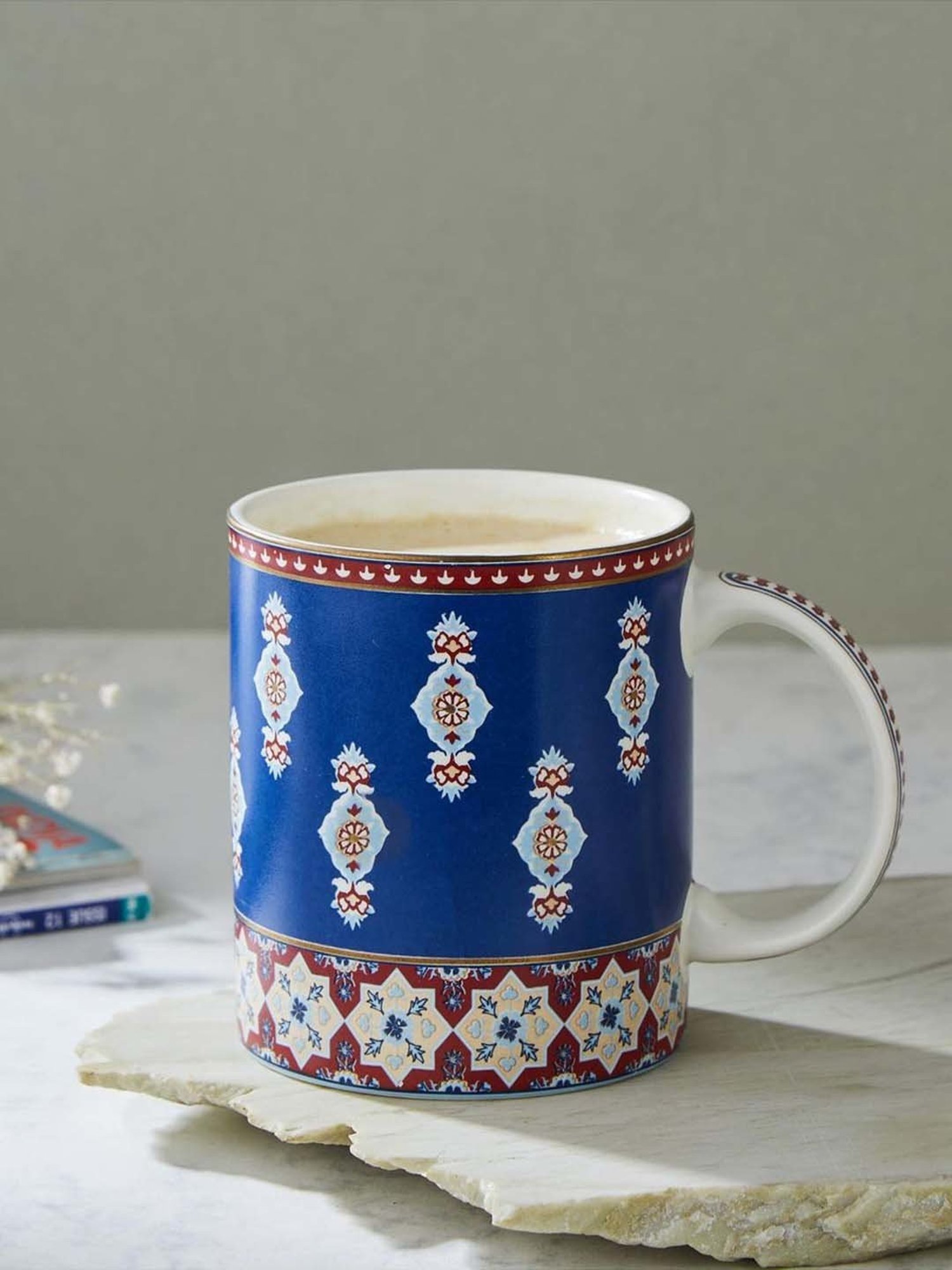 Fabindia Home Falak Blue Ceramic Mug (270ml)