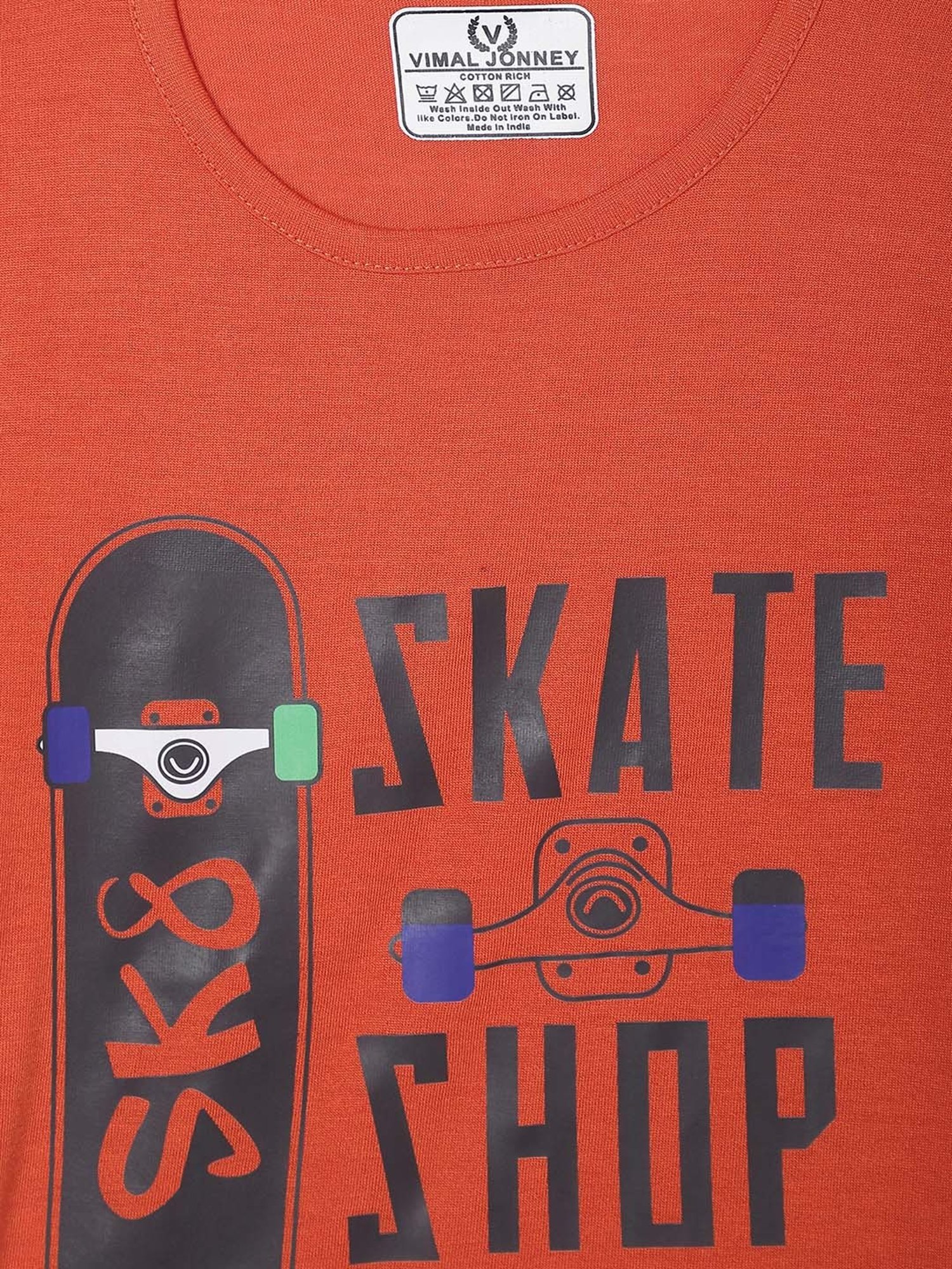 Vimal Jonney Kids Rust Printed T-Shirt Set