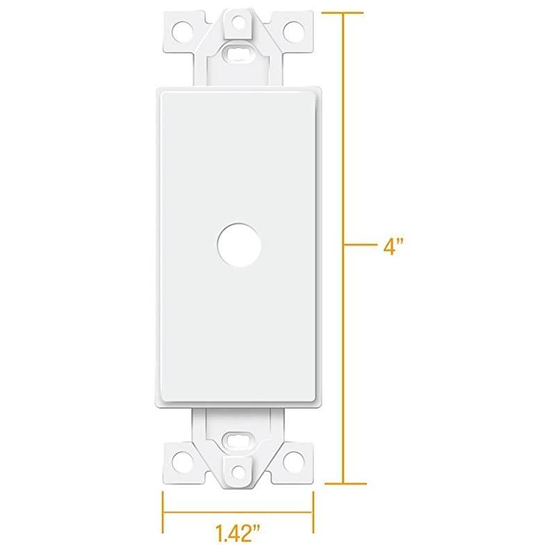 0.406&rdquo; Rotary Dimmer Shaft Adapter Insert for Decorator Wall Plates, 1-Gang Polycarbonate Thermoplastic, UL Listed, 6061-W, White