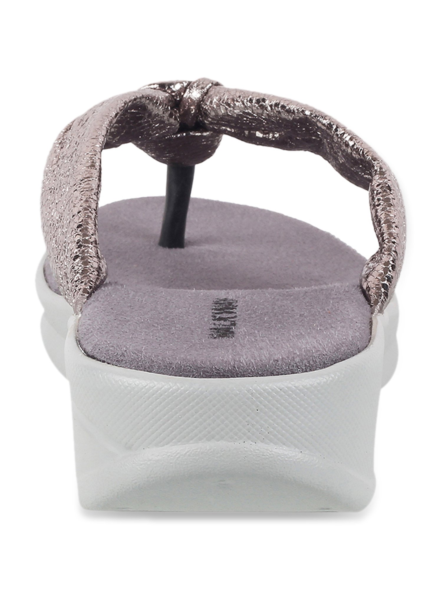 Walkway Women's Gun Metal Wedge Flip Flops