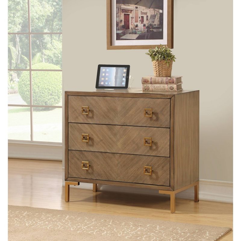 Brunswick 3 Drawer Chest Powdered Brown - Treasure Trove Accents