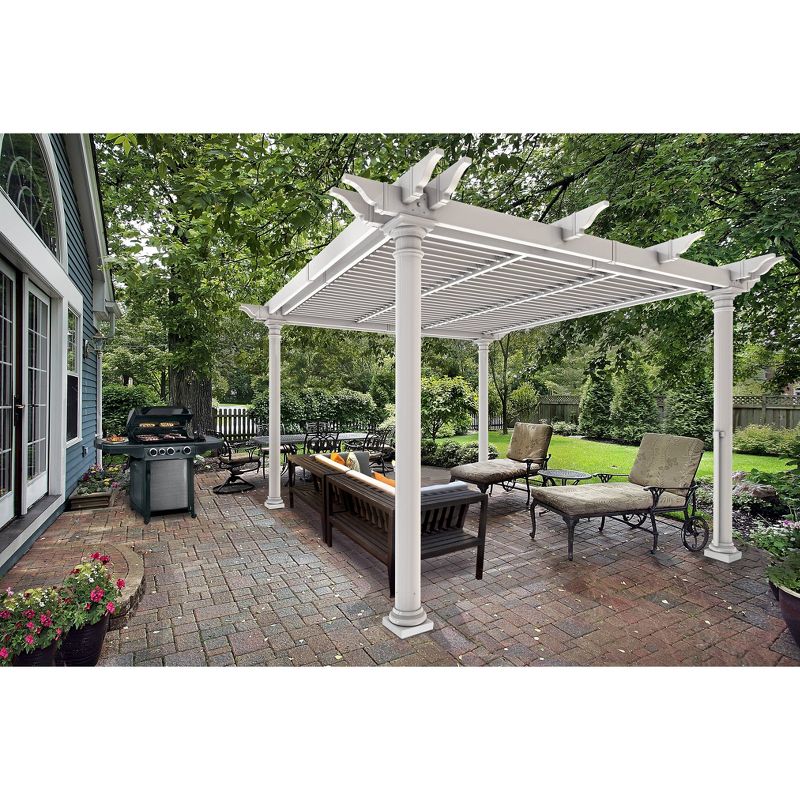 8' Preston Round-Post Louvered Pergola - Vita
