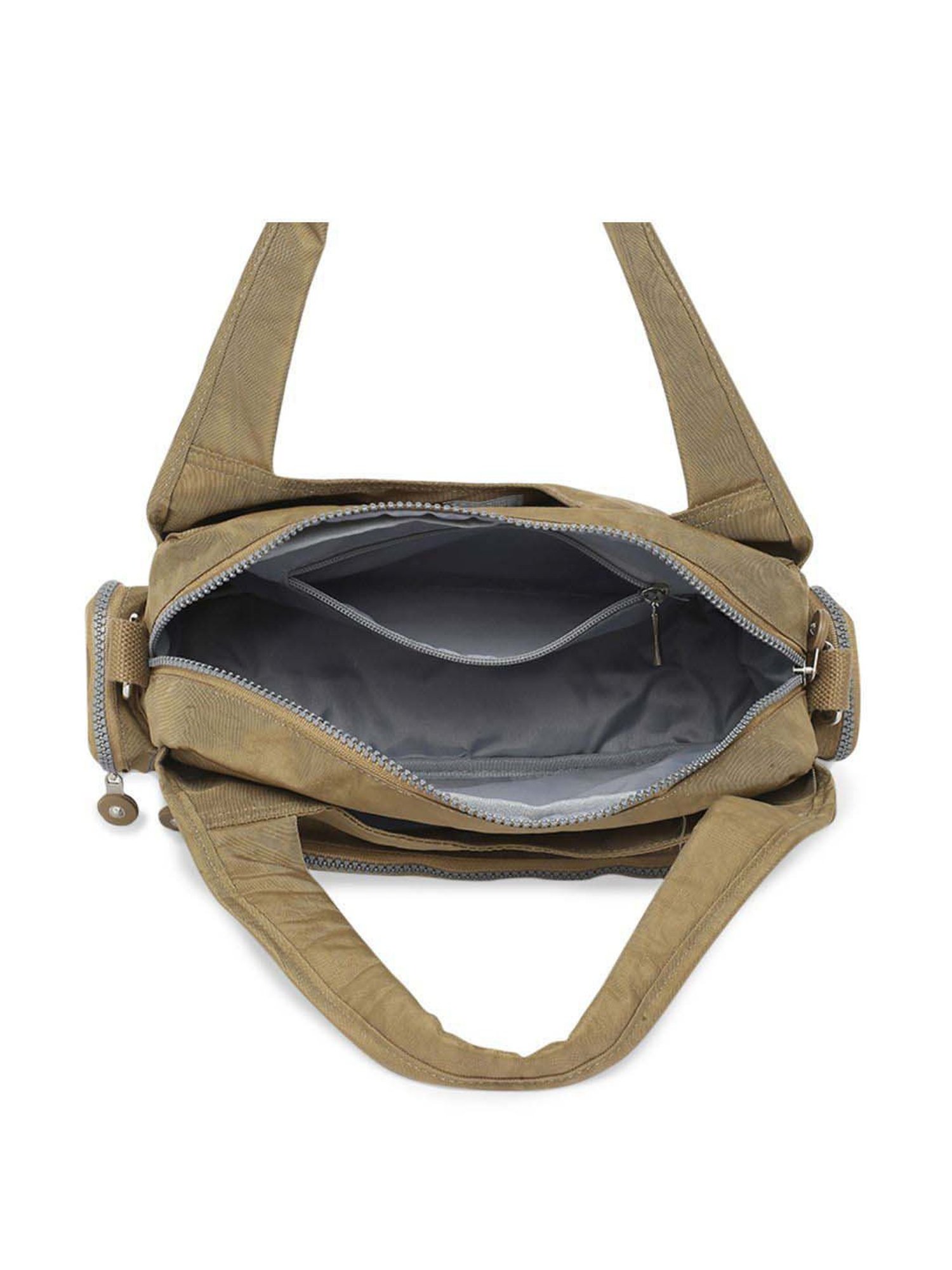 Baomi Beige Solid Medium Handbag