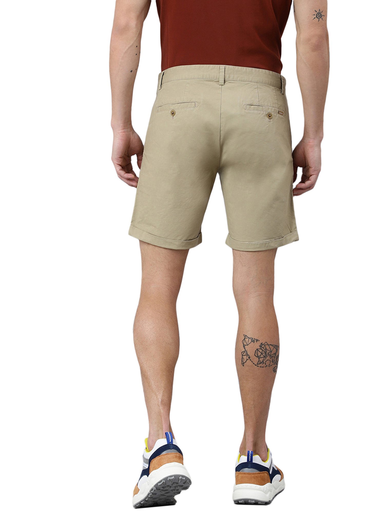 Woods Beige Regular Fit Chino Shorts