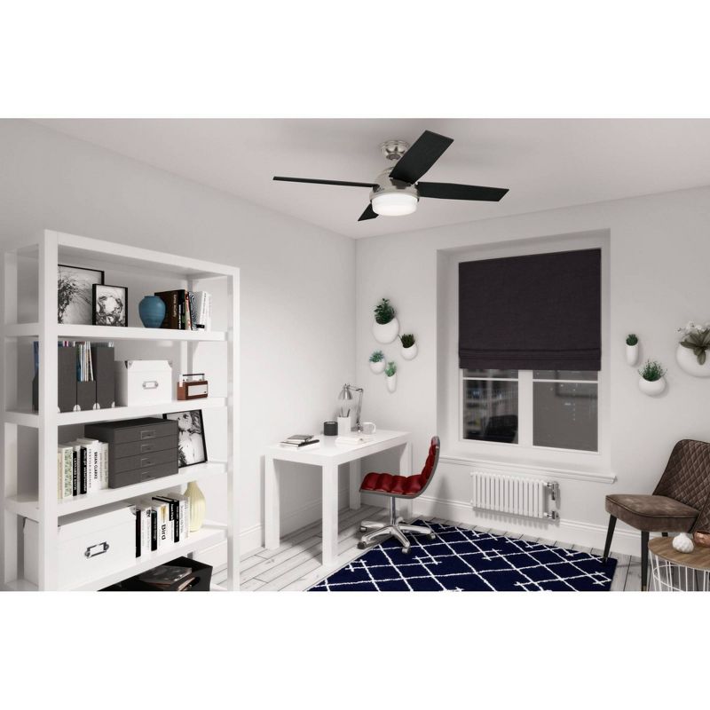 52" LED Dempsey Ceiling Fan with Remote (Includes Tunable Energy Efficient Light) Nickel - Hunter