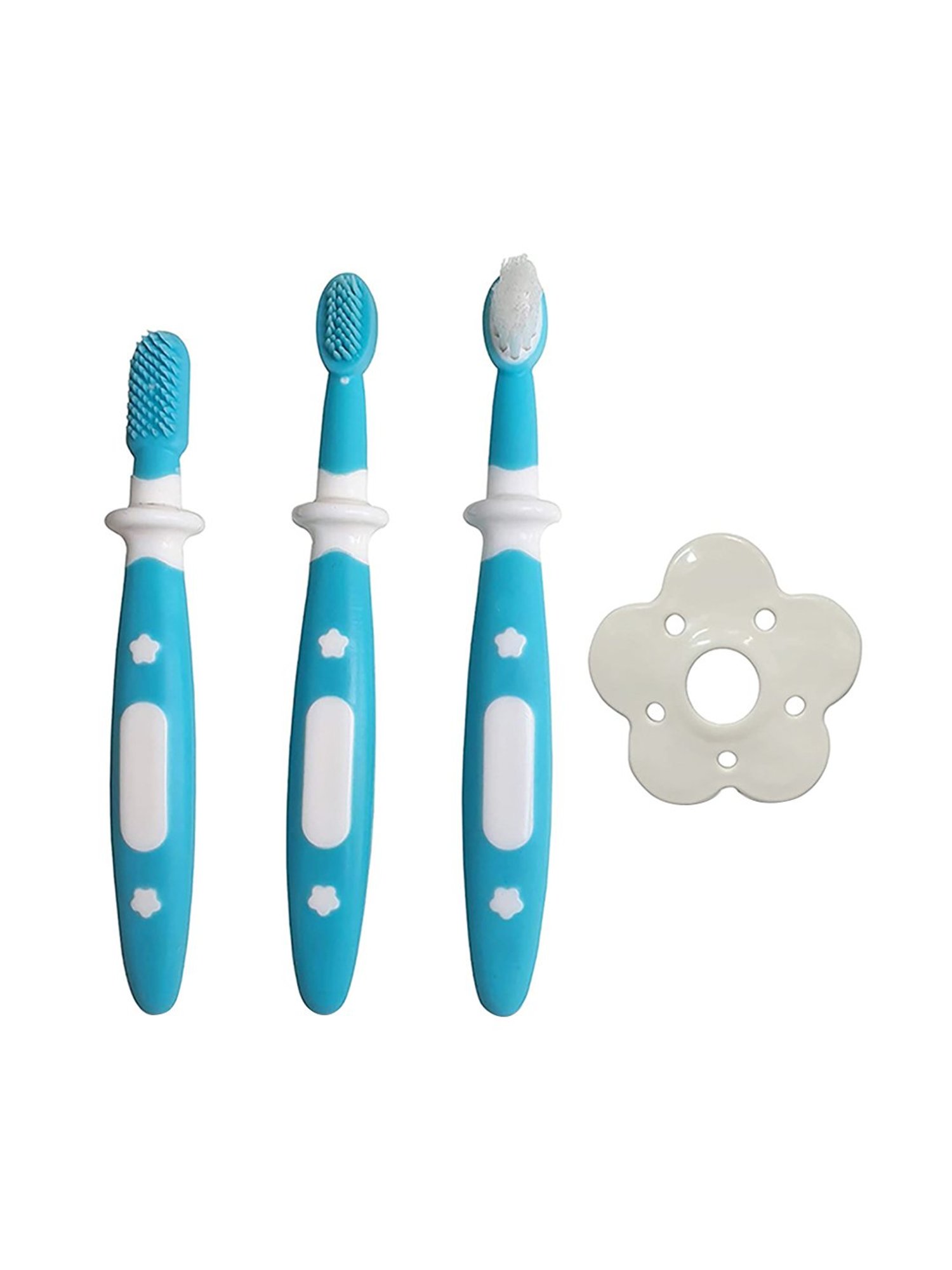 LuvLap Baby Training Toothbrush Set (Blue)