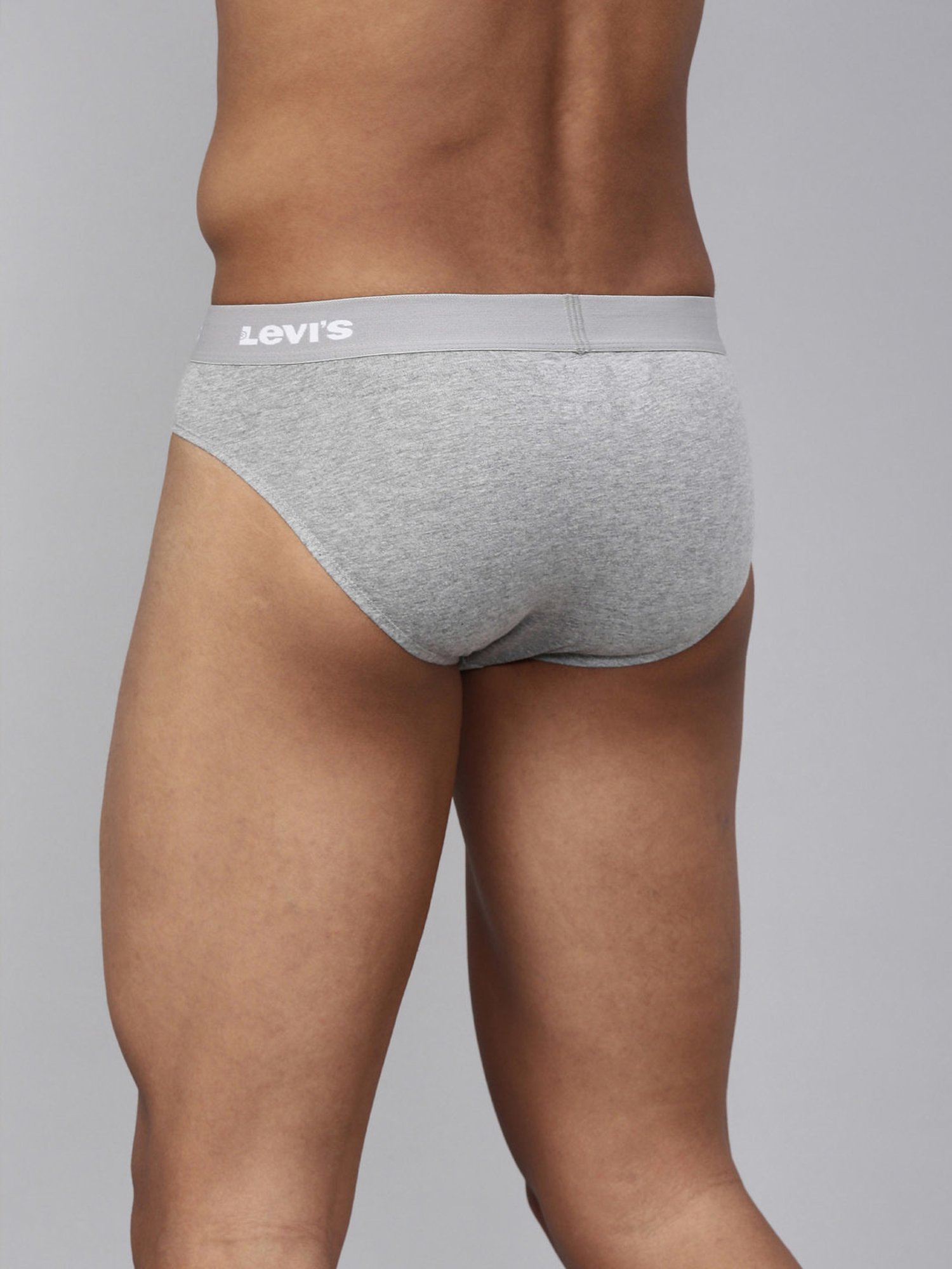 Levi's Light Grey Melange Cotton Briefs - Pack of 2