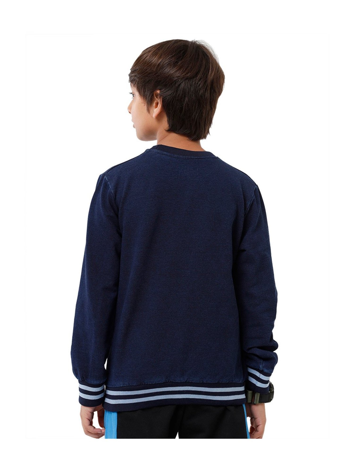 Under Fourteen Only Kids Navy Printed Full Sleeves T-Shirt
